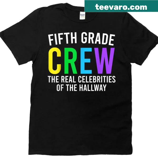Funny Fifth Grade Crew t-shirt for girls with playful graphics