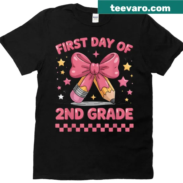 Cute 'First Day Of 2nd Grade' graphic on a T-shirt