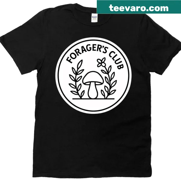T-shirt featuring a badge for the Foragers Club