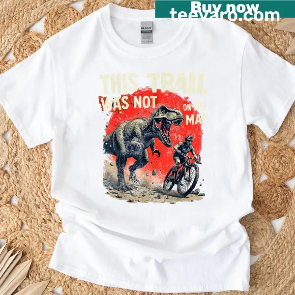 Dynamic graphic of a mountain biker on a t-shirt.