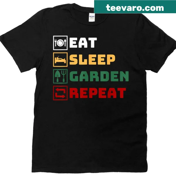 Cute t-shirt for kids featuring garden and gaming illustrations.