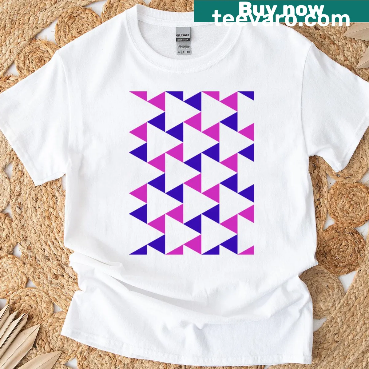 Abstract geometric design T-shirt with patterns and shapes — on a men's t-shirt