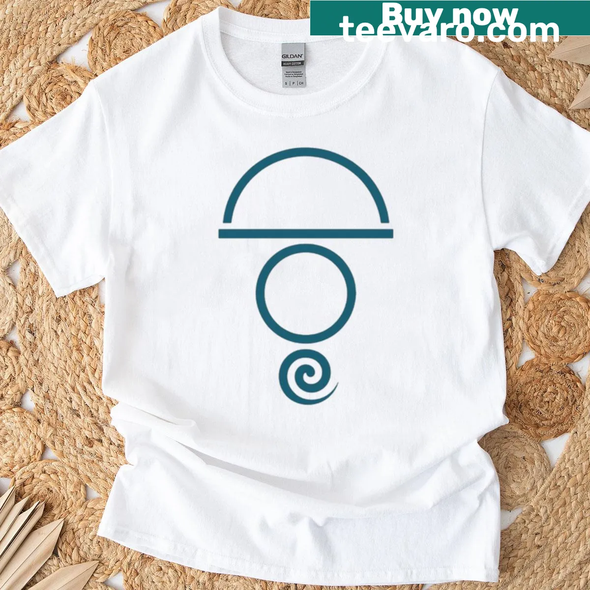 Abstract glyph design on a T-shirt symbolizing growth — on a men's t-shirt