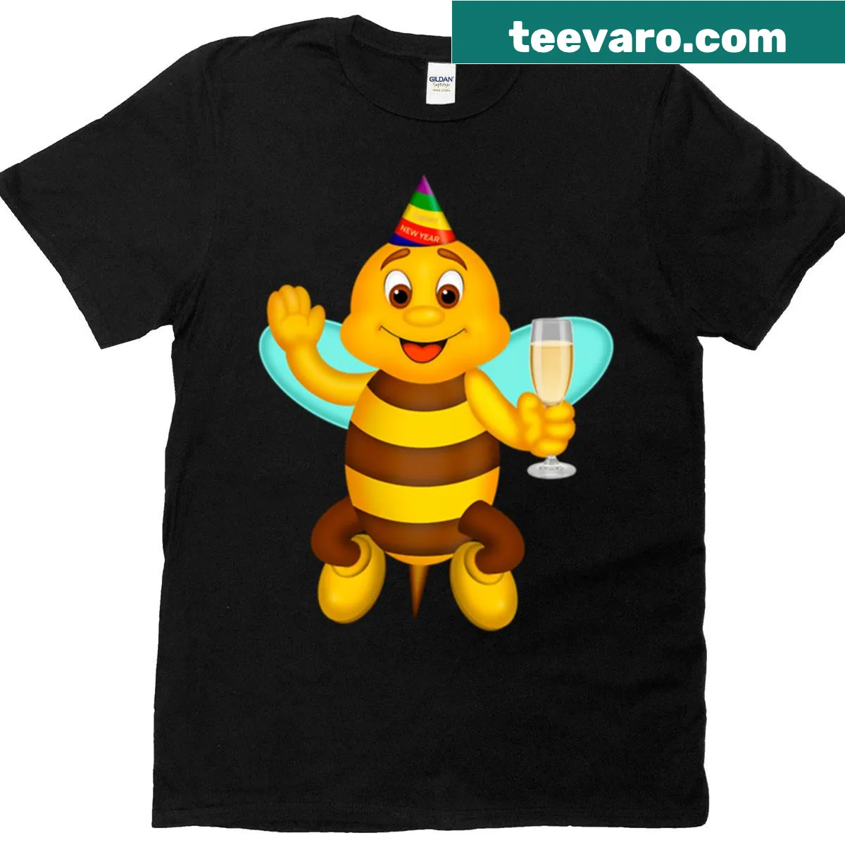 Cheerful New Year t-shirt with playful typography. — on a men's t-shirt