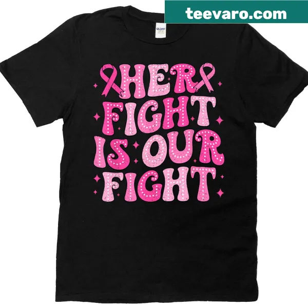 Pink Breast Cancer Awareness T-shirt with supportive message