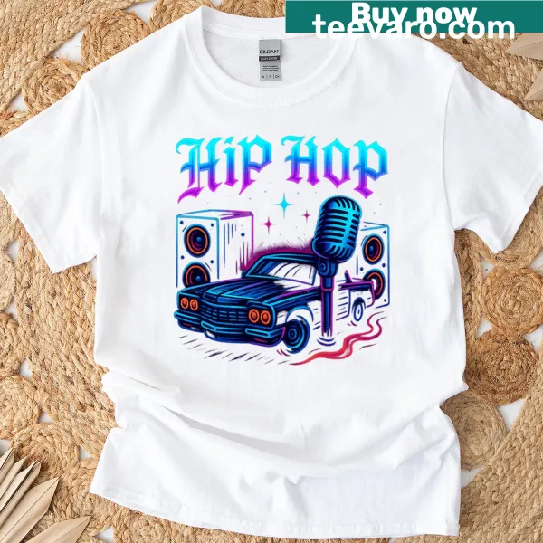 Retro hip hop design featuring a lowrider mic on a stylish t-shirt
