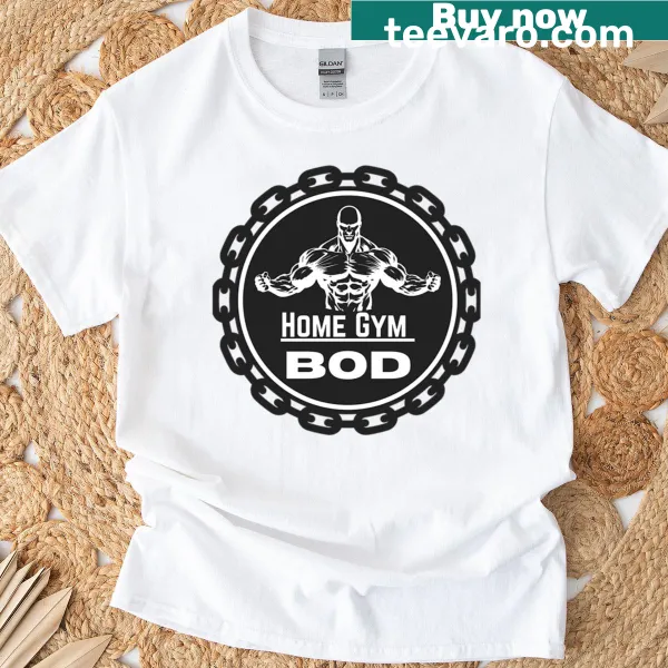 Fitness-themed t-shirt celebrating home workouts