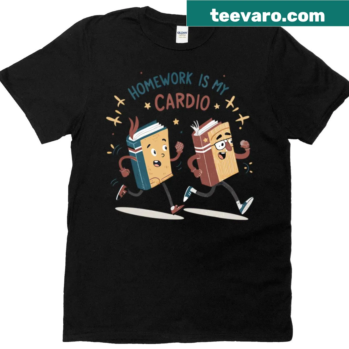 Funny Homework Is My Cardio T-shirt for students — on a men's t-shirt