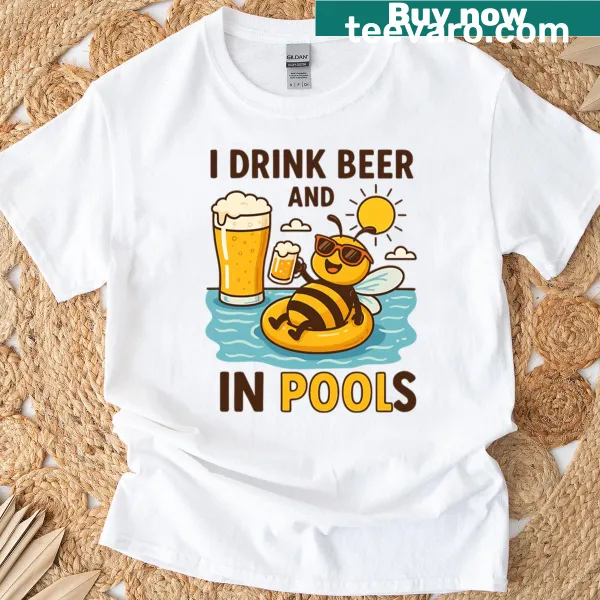 Funny summer pun t-shirt about beer and pools