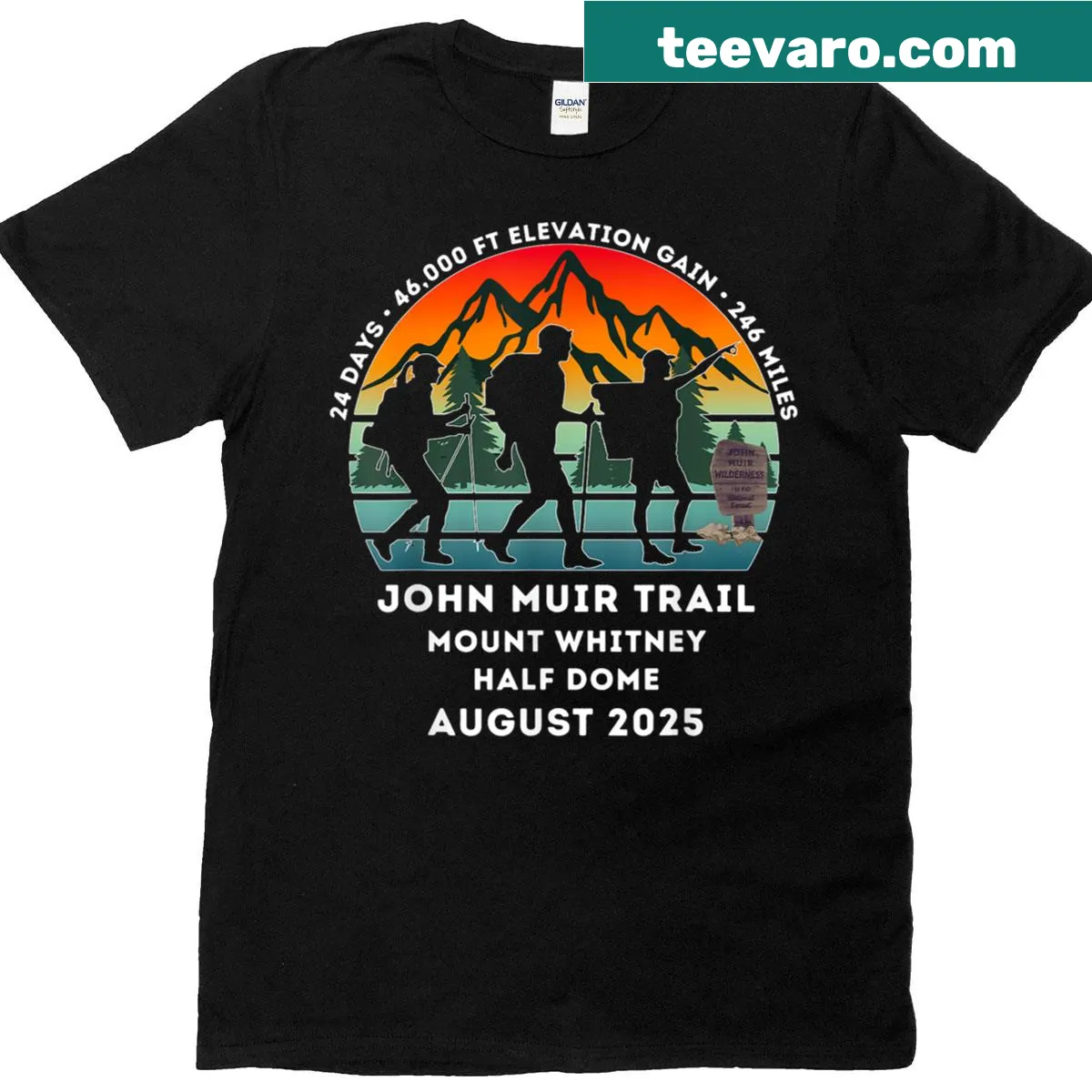 T-shirt with text I Hiked The JMT John Muir Trail — on a men's t-shirt