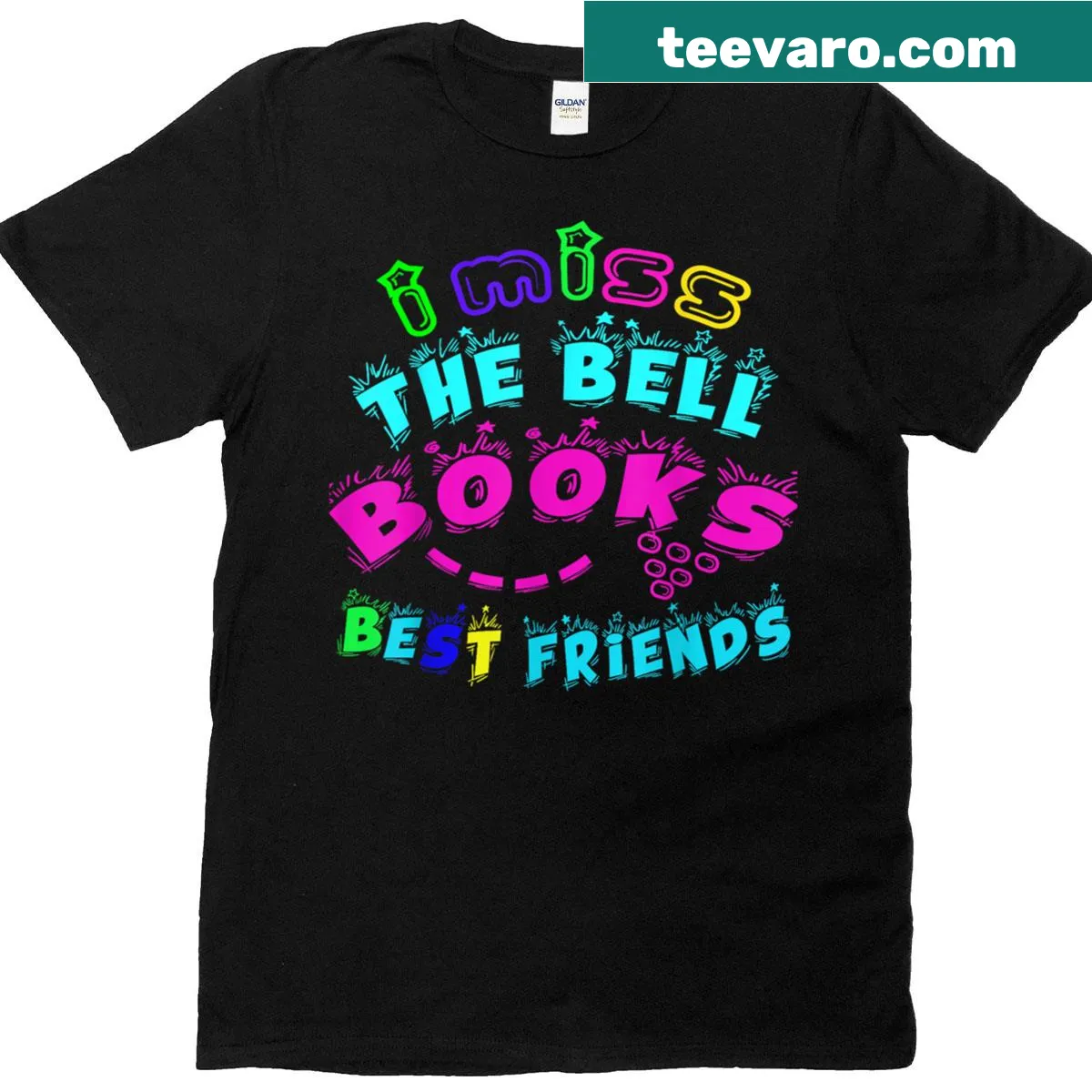 Nostalgic t-shirt stating 'I Miss The Bell Books And Best Friends'. — on a men's t-shirt