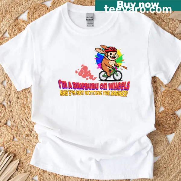 Cartoon cyclist t-shirt for kids with fun design