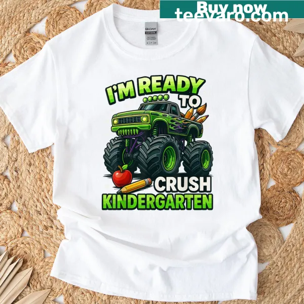 Humorous t-shirt with text about crushing kindergarten boys