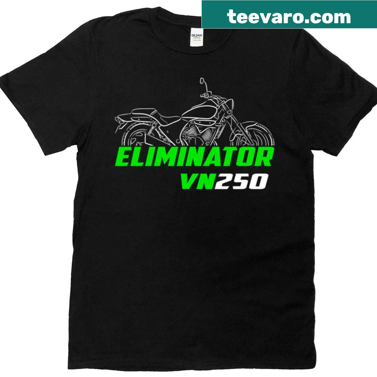 Kawasaki Vn250 Eliminator motorcycle graphic T-shirt — on a men's t-shirt