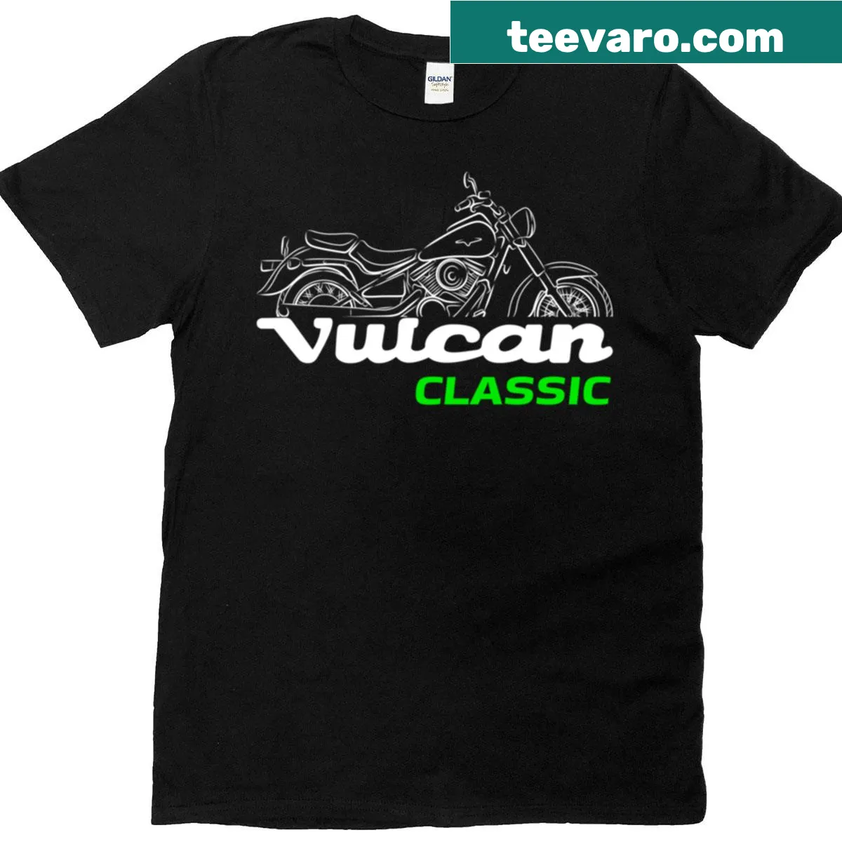 Kawasaki Vn400 Vulcan motorcycle graphic T-shirt — on a men's t-shirt