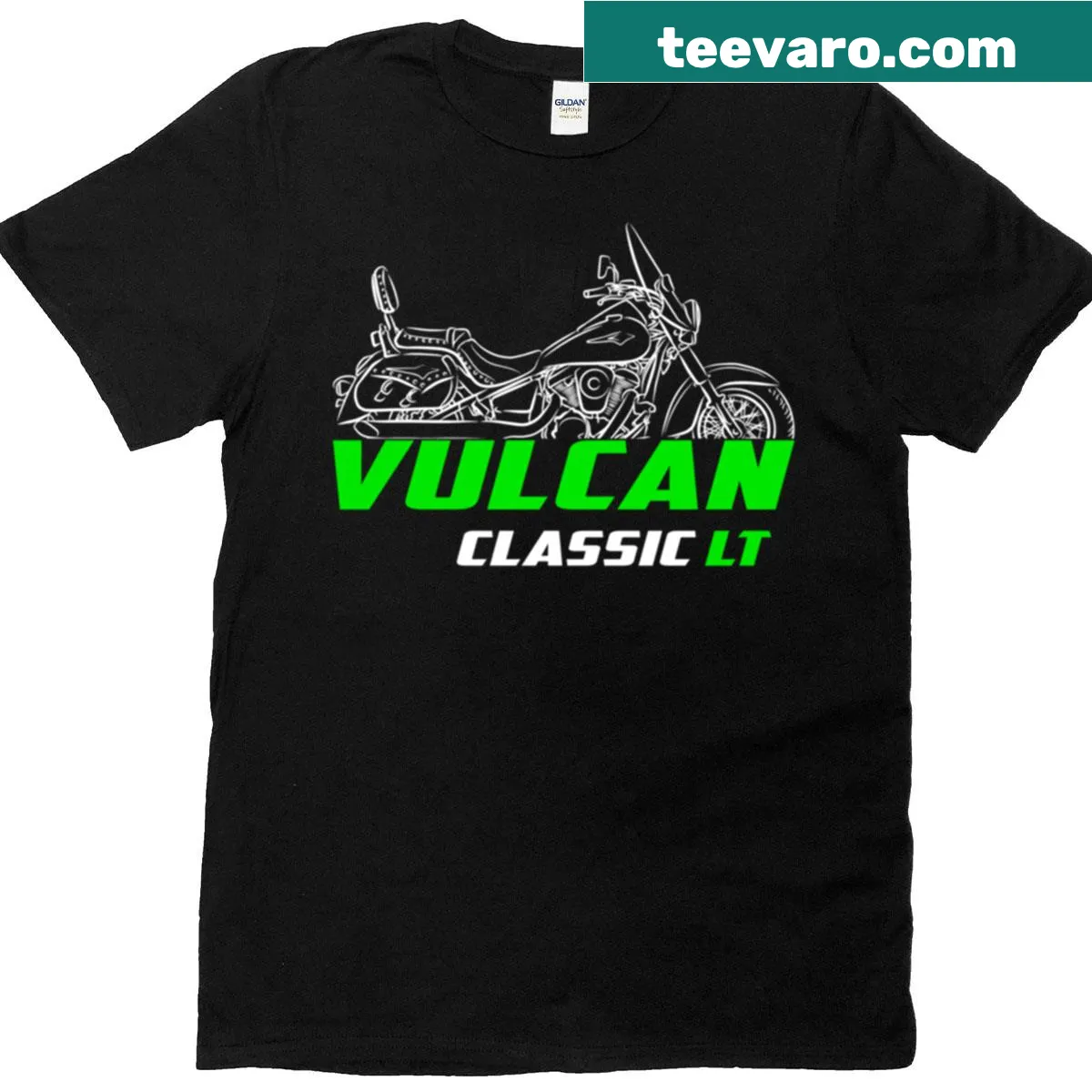 Kawasaki VN900 LT motorcycle-themed T-shirt for bikers — on a men's t-shirt