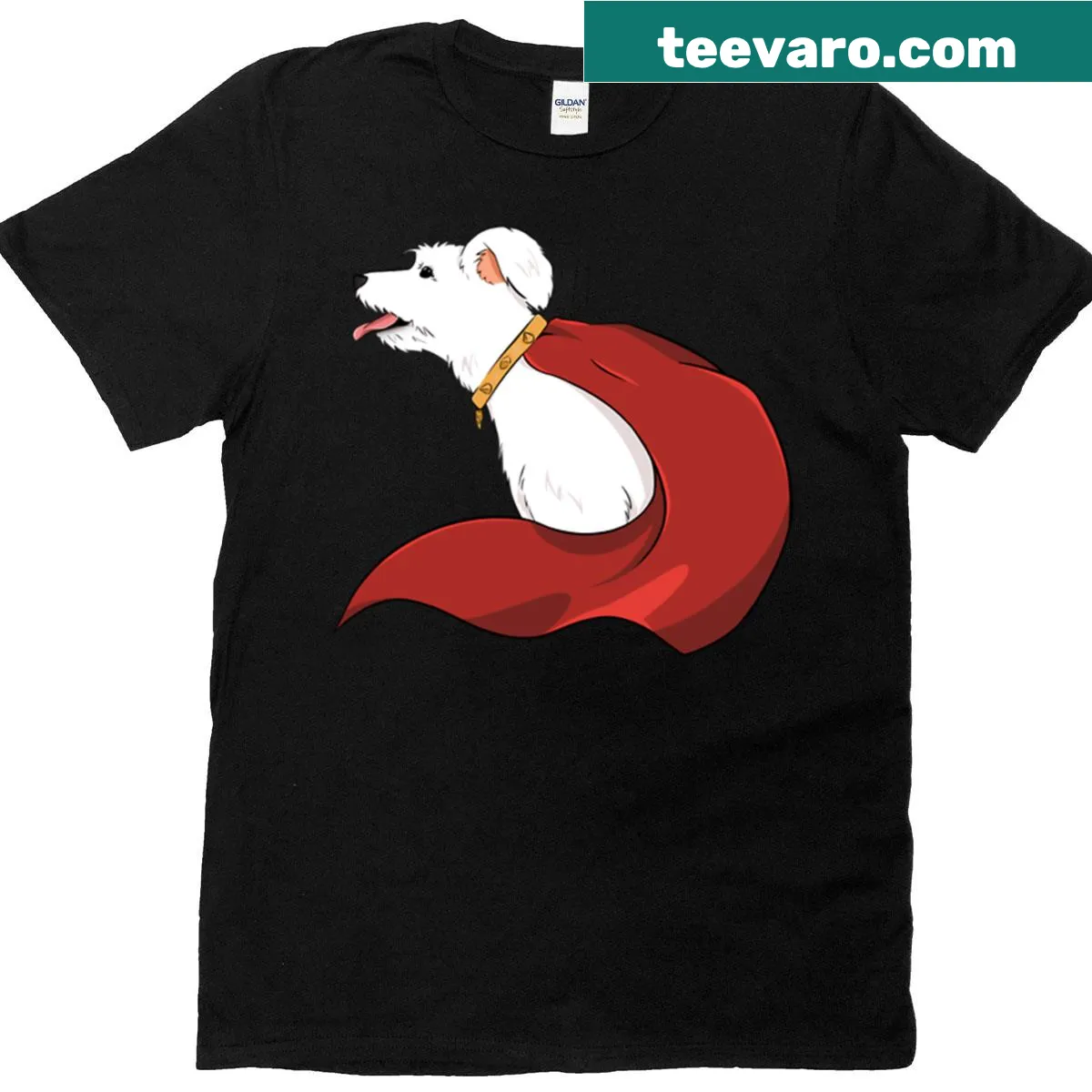 Happy Krypto the dog graphic on a T-shirt — on a men's t-shirt