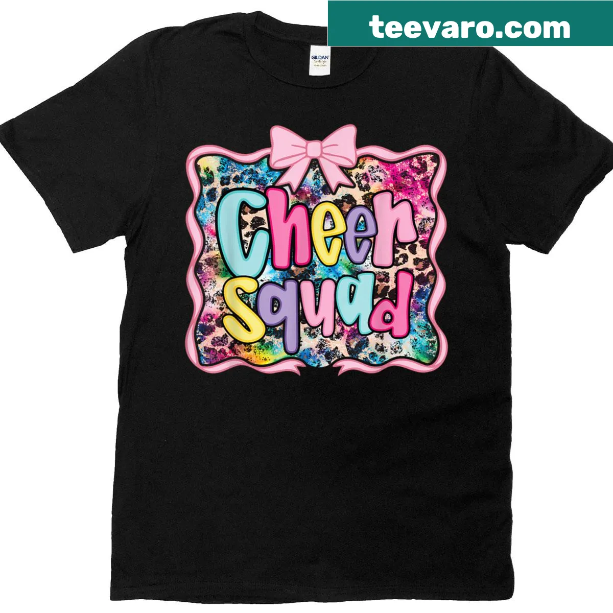 Cheerleader bow graphic T-shirt with a playful design — on a men's t-shirt