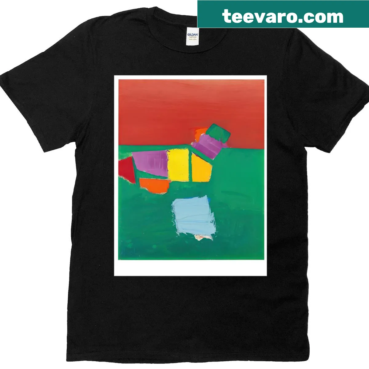 Abstract art T-shirt inspired by Nicolas De Stal — on a men's t-shirt