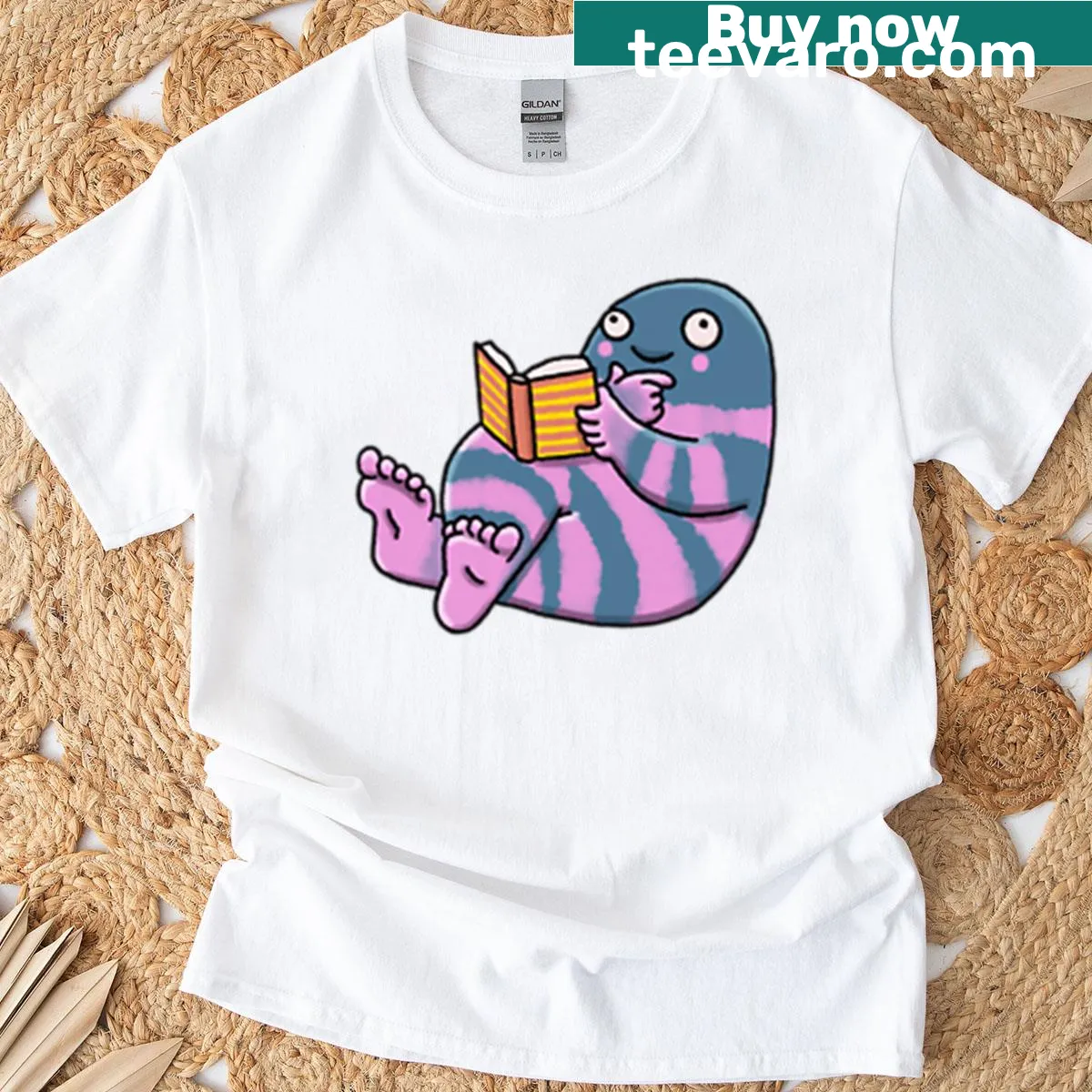 Cute Little Monsters reading books graphic t-shirt for kids — on a men's t-shirt