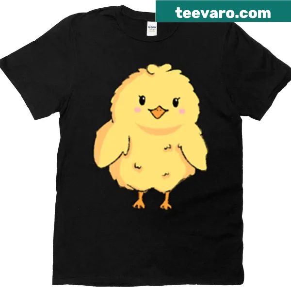 Cute kawaii illustration of a baby chick on a T-shirt
