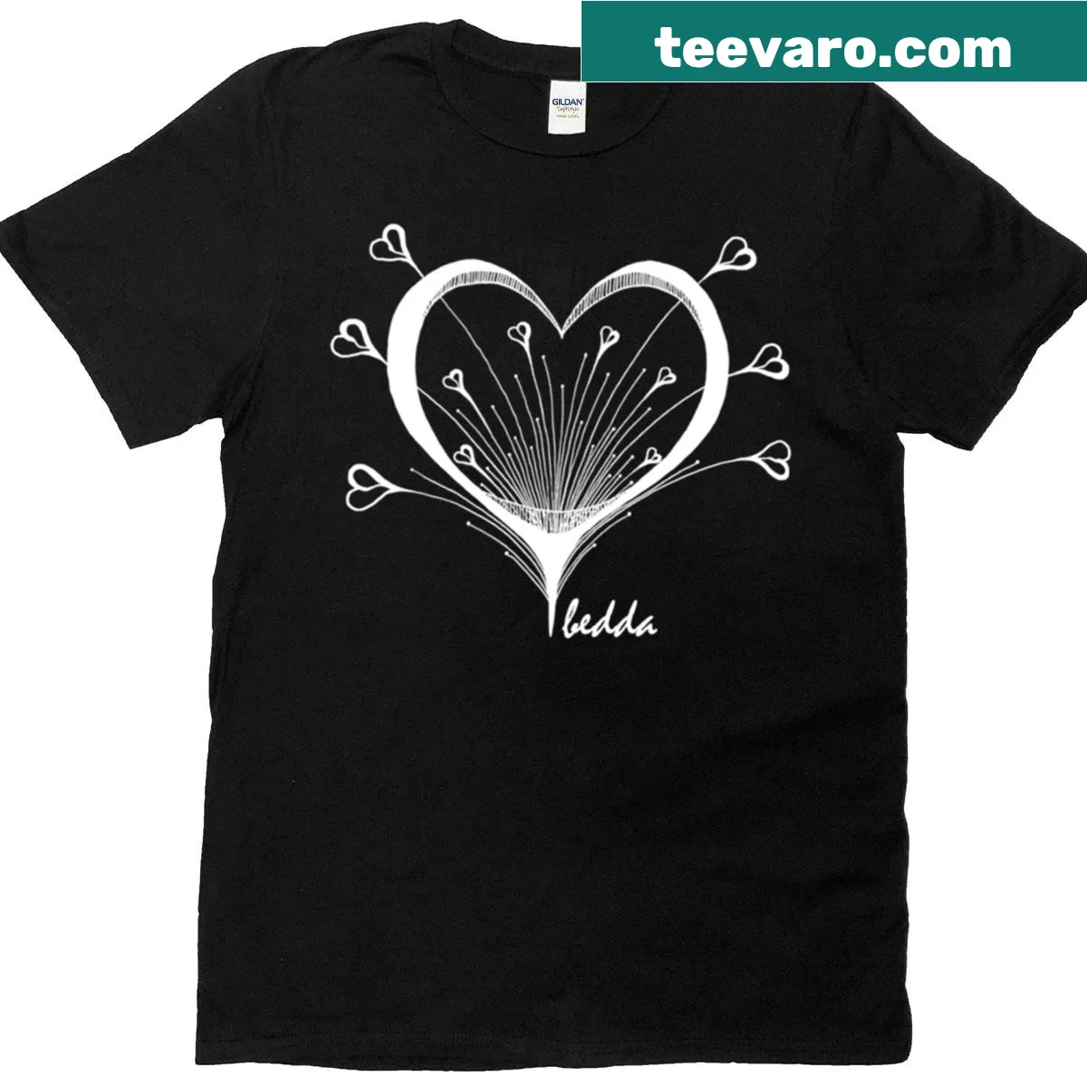 Heart design T-shirt from the Love Heart Collection — on a men's t-shirt
