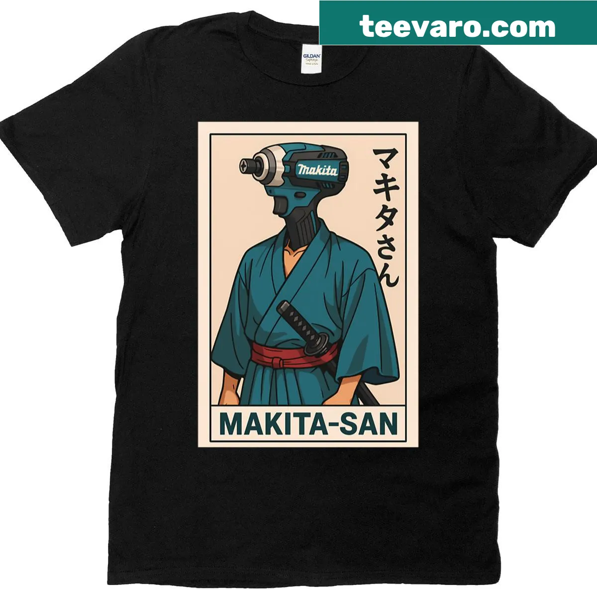 Silhouette design T-shirt celebrating craftsmanship and tools — on a men's t-shirt