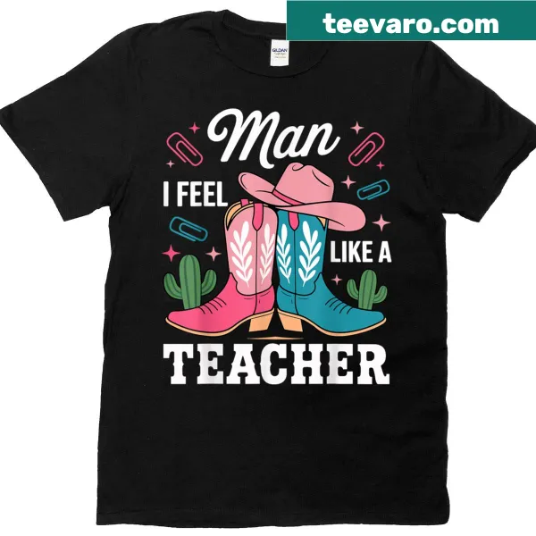 Funny teacher shirt with cowgirl theme and humorous text