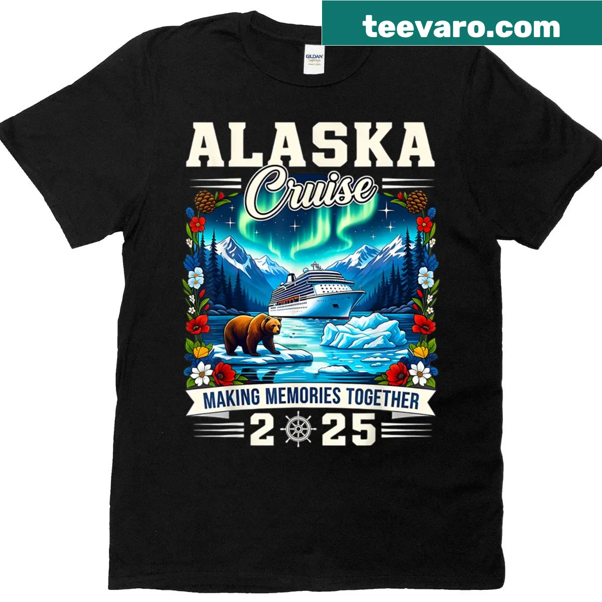 Matching T-shirt for a family and friends Alaskan cruise 2025 — on a men's t-shirt