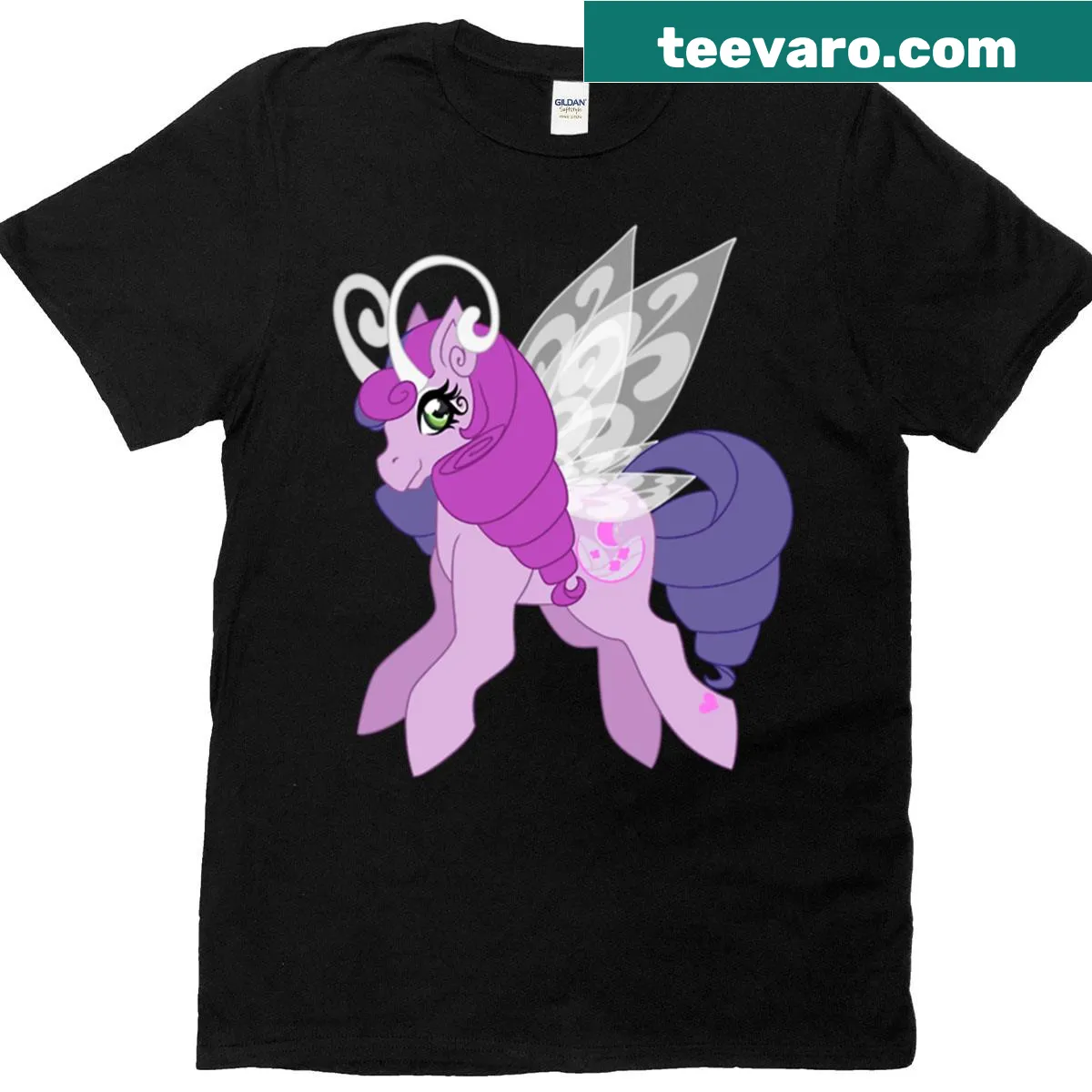 Illustration of a moon over a meadow on a T-shirt — on a men's t-shirt