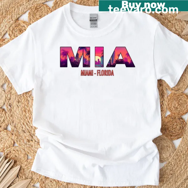 Miami Florida typography graphic on t-shirt