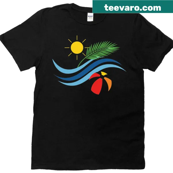 Modern summer-themed T-shirt with a clean graphic design