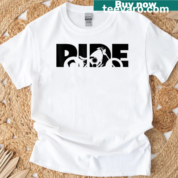 Motorcycle-themed design on a stylish t-shirt