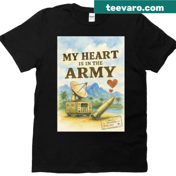 T-shirt with 'My Heart Is In The Army' illustration