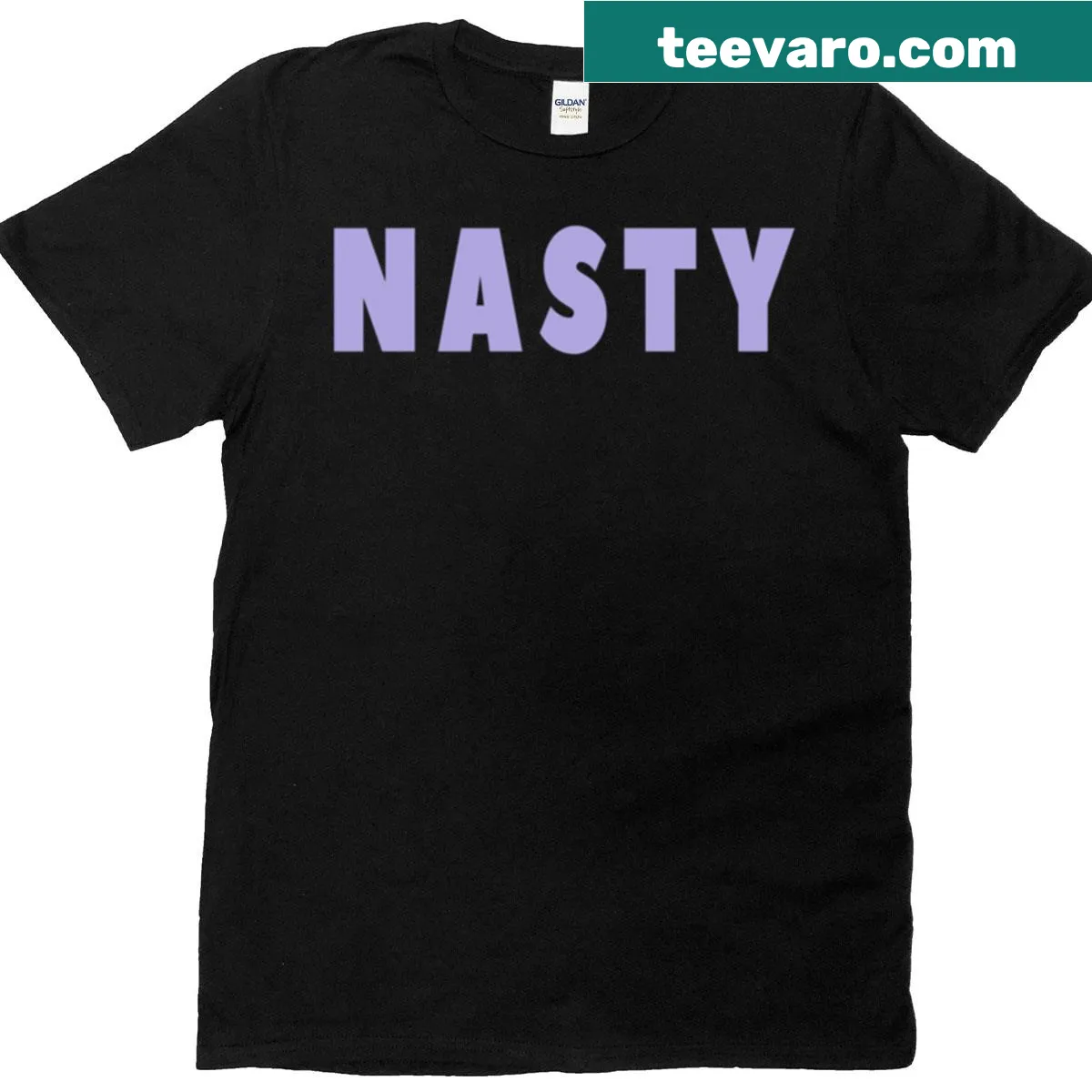 Bold Nasty T-shirt with playful illustration design — on a men's t-shirt