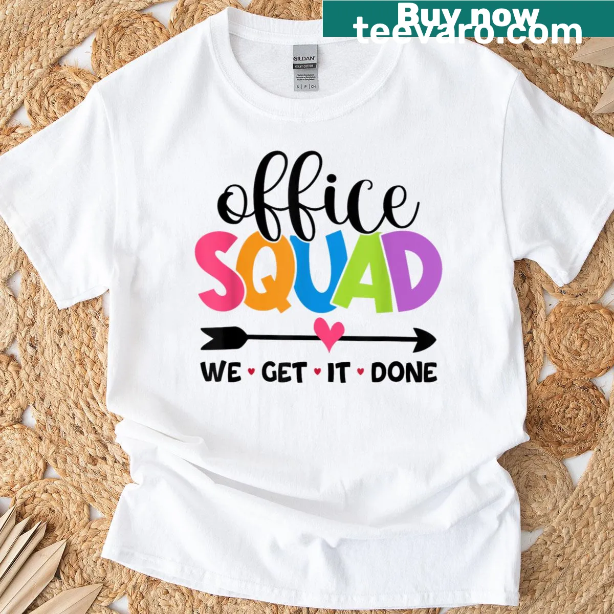 Back to school shirt with 'Office Squad We Get It Done' text — on a men's t-shirt