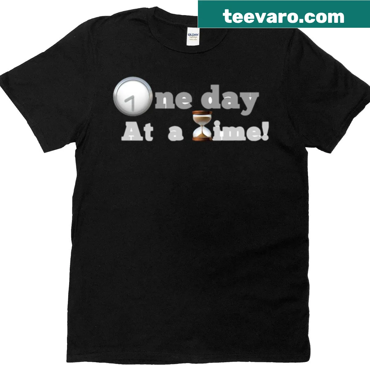 Minimalist T-shirt with the quote 'One Day At A Time' — on a men's t-shirt