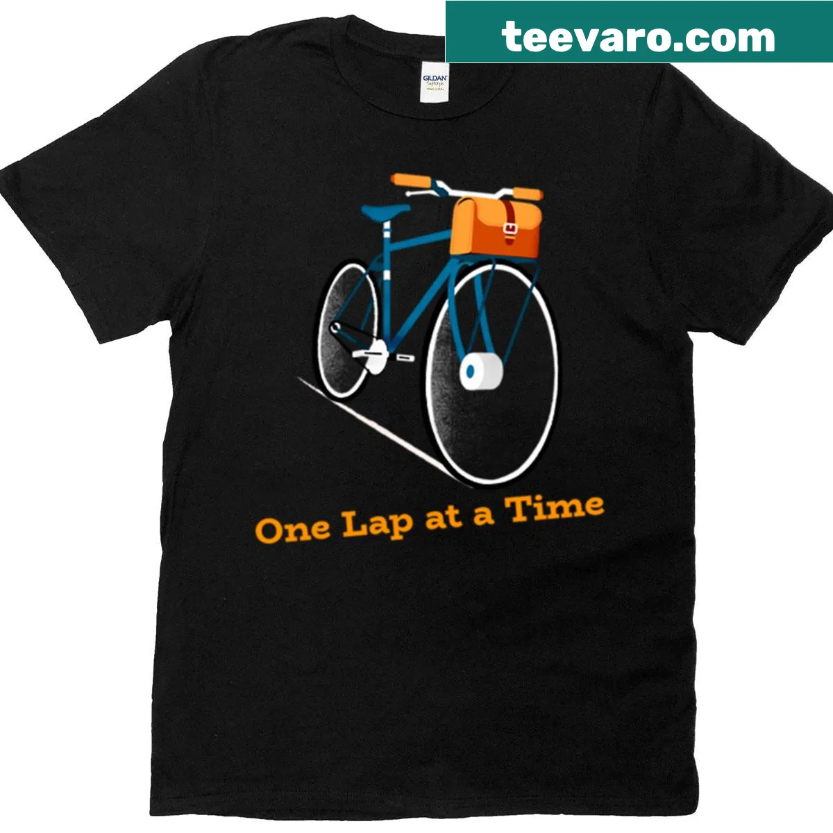 Inspirational One Lap At A Time t-shirt with motivating text — on a men's t-shirt