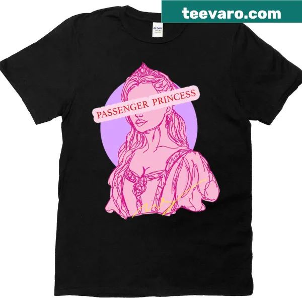 Whimsical Passenger Princess T-shirt with playful typography