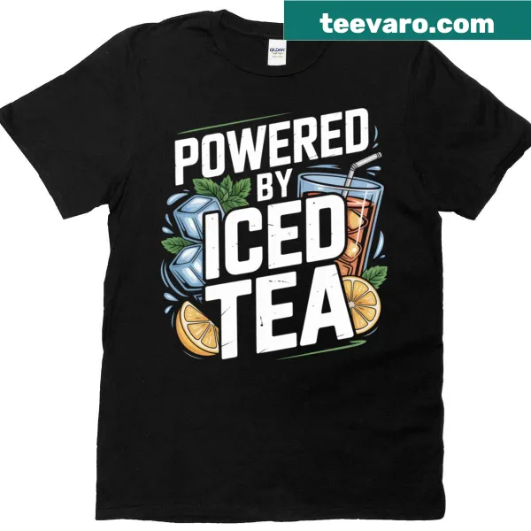 Typography t-shirt celebrating iced tea with lemon and mint