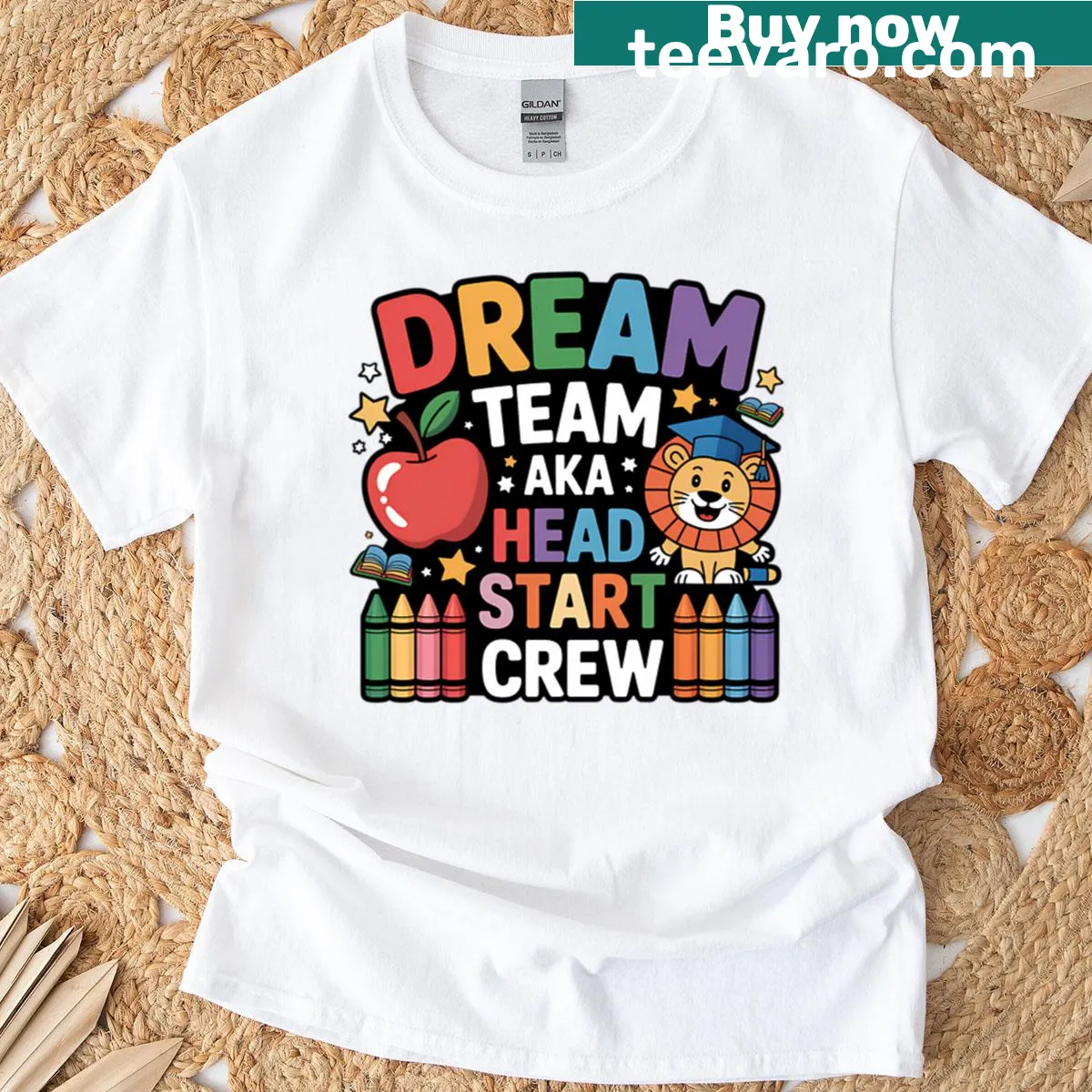 Cute Pre-k teacher t-shirt featuring children and 'Preschool Dream Team' text — on a men's t-shirt