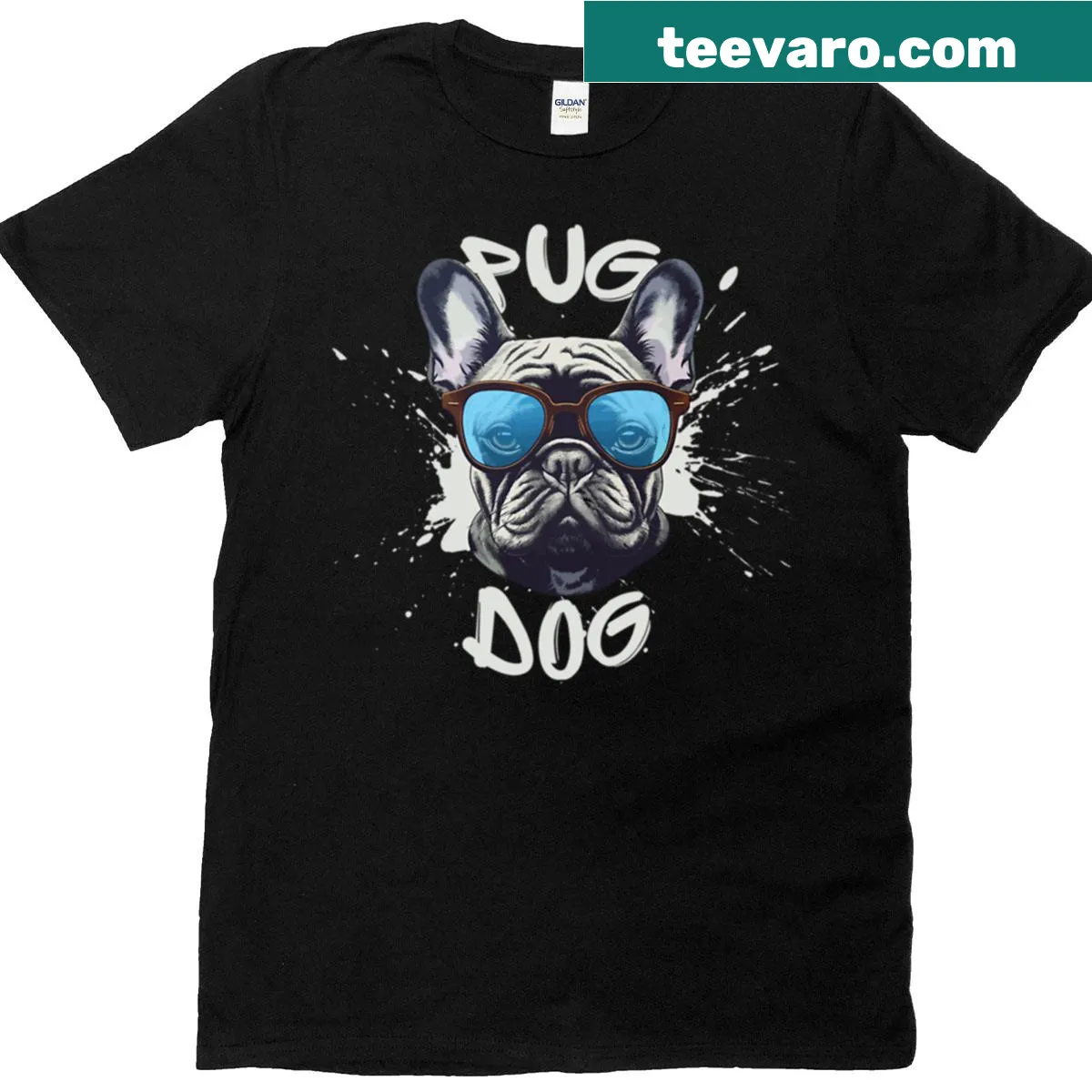Cute pug illustration T-shirt for dog lovers — on a men's t-shirt