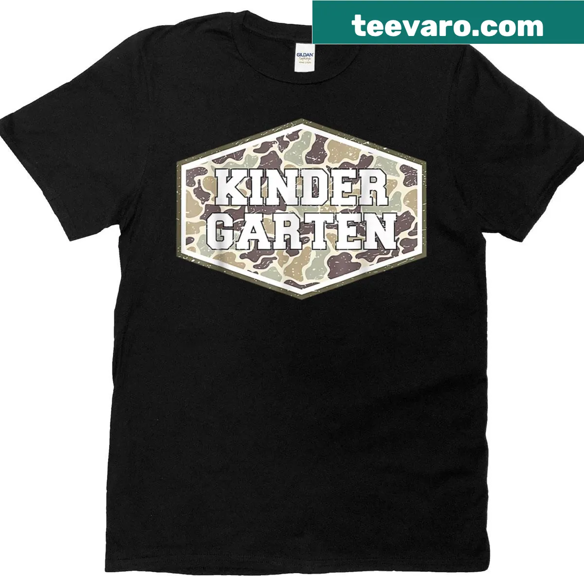 Retro camo kindergarten t-shirt for boys — on a men's t-shirt