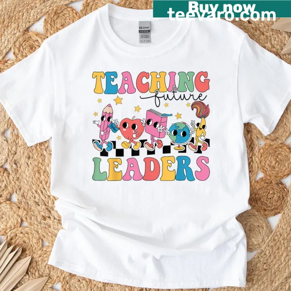 Retro design celebrating teachers and future leaders on a t-shirt