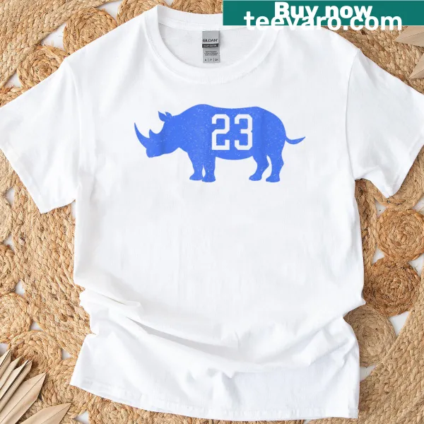Rhino illustration T-shirt featuring a beautifully drawn rhino