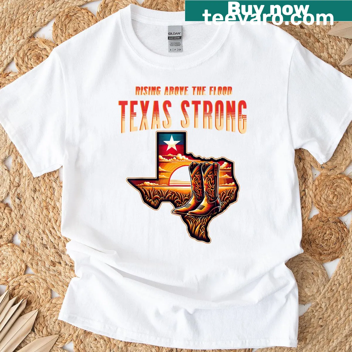 Texas Strong typography design on a T-shirt — on a men's t-shirt