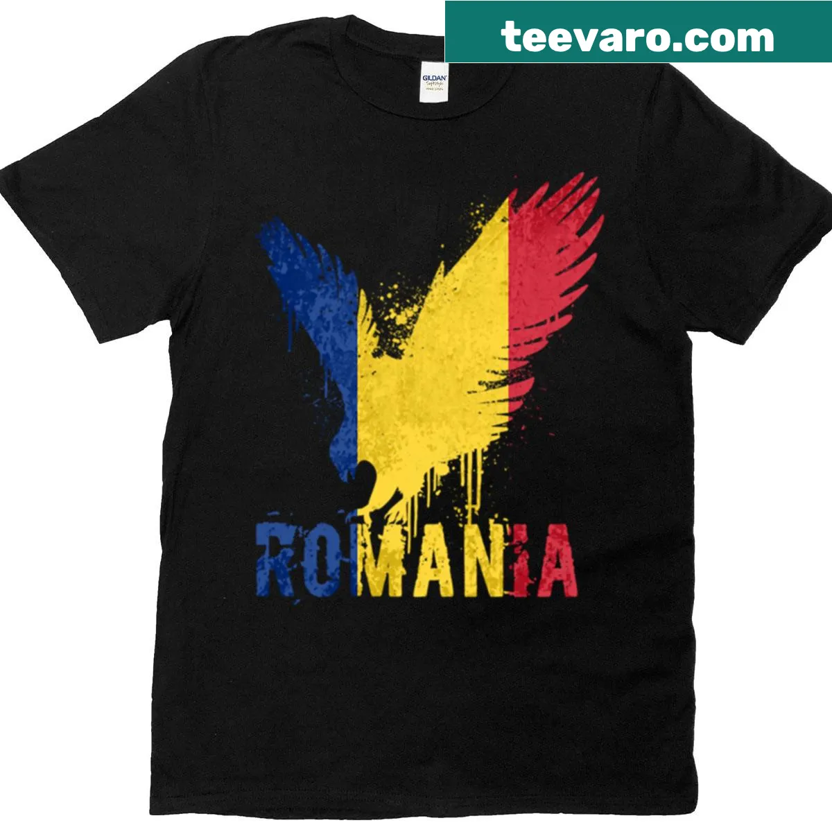 Illustration of the Romanian eagle symbol on a t-shirt — on a men's t-shirt