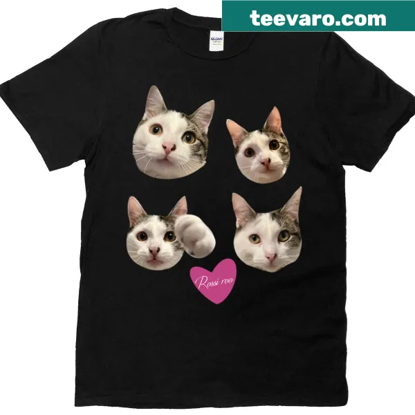 Playful illustration of a cat as a kangaroo on a T-shirt