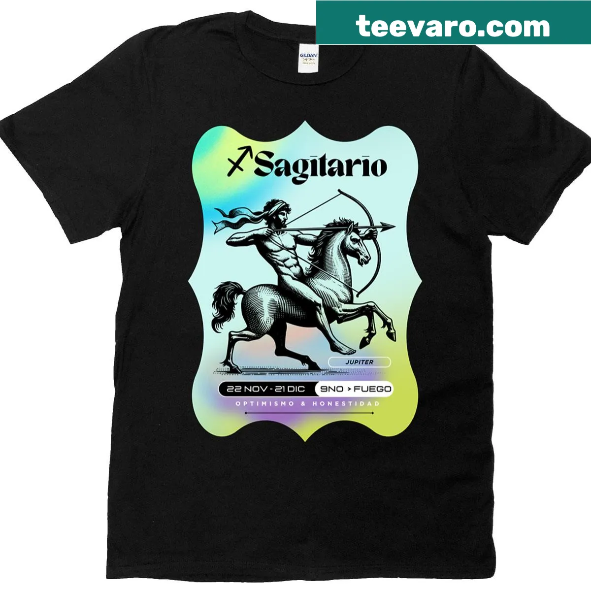 Zodiac sign design for Sagitario on a t-shirt — on a men's t-shirt