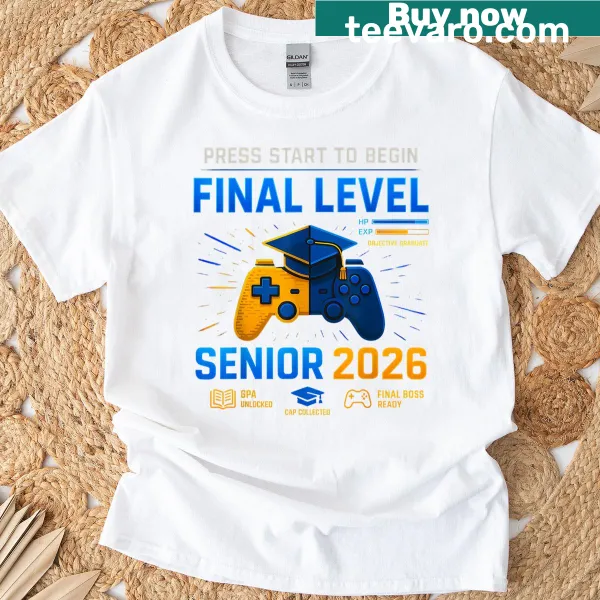 Senior Class Of 2026 gamer t-shirt for students